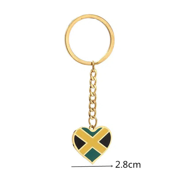 Jamaica Flag Map Keychain Collection