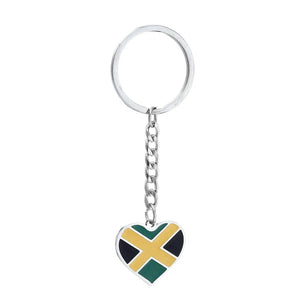 Jamaica Flag Map Keychain Collection