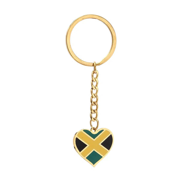 Jamaica Flag Map Keychain Collection