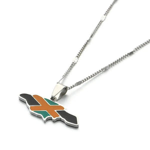 Jamaica Flag Map Necklace