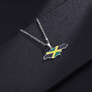 Jamaica Flag Map Necklace