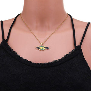 Jamaica Flag Map Necklace