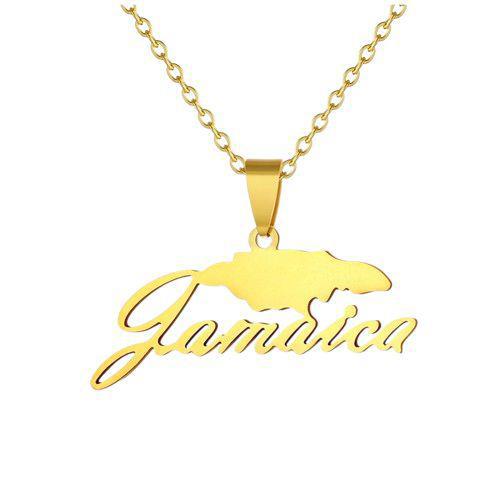 Jamaica Flag Map Necklace