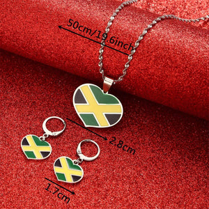 Jamaica Flag Necklace & Earrings