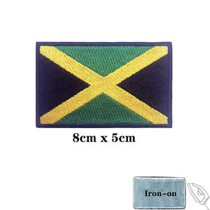 Jamaica Flag Patch - Iron On/Hook & Loop Patch