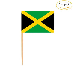 Jamaica Flag Toothpicks - Cupcake Toppers (100Pcs)