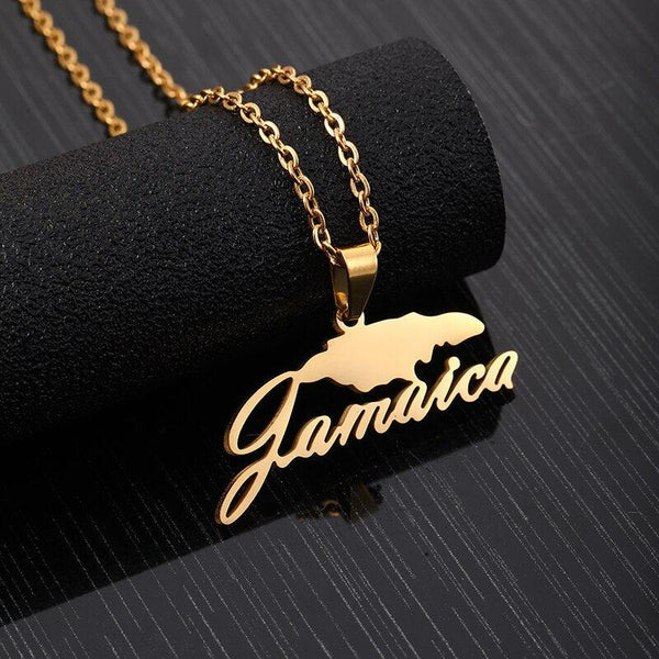 Jamaica Map Necklace