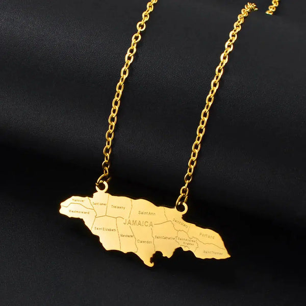 Jamaica Map Necklace