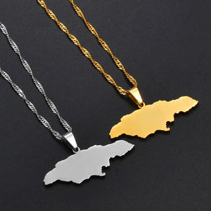 Jamaica Map Necklace