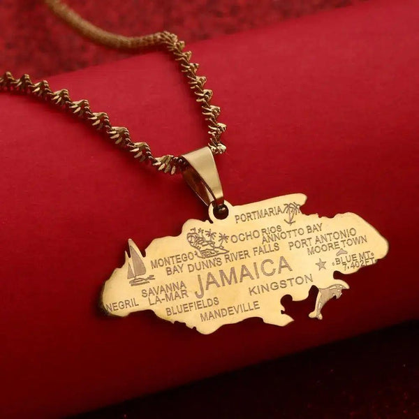 Jamaica Map Necklace