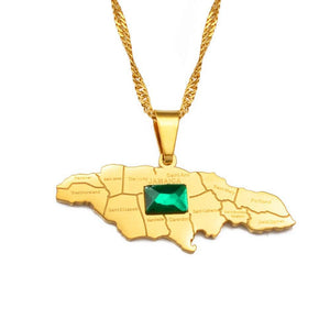 Jamaica Map Necklace