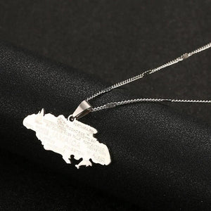 Jamaica Map Necklace