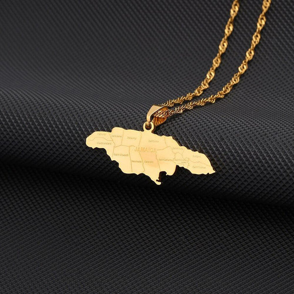 Jamaica Map Necklace