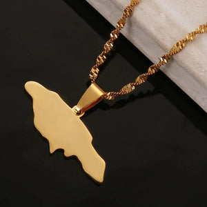 Jamaica Map Necklace