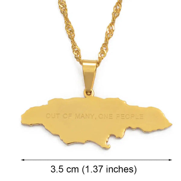 Jamaica Map Necklace