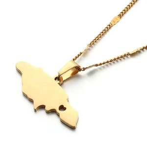 Jamaica Map Necklace