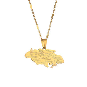 Jamaica Map Necklace