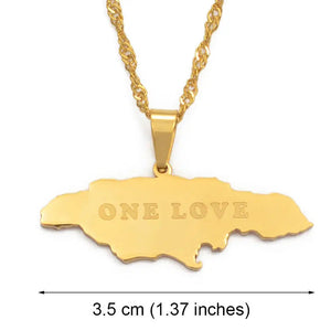 Jamaica Map Necklace