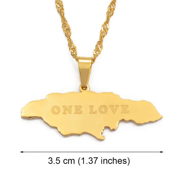 Jamaica Map Necklace