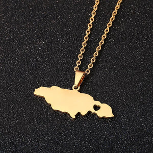 Jamaica Map Necklace