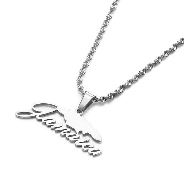 Jamaica Map Necklace