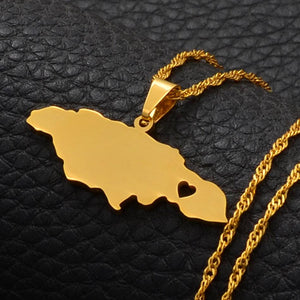 Jamaica Map Necklace