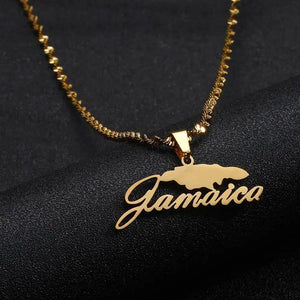 Jamaica Map Necklace