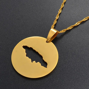 Jamaica Map Necklace