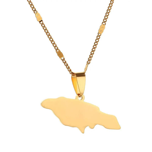 Jamaica Map Necklace