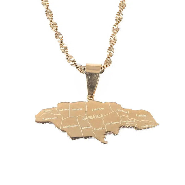 Jamaica Map Necklace