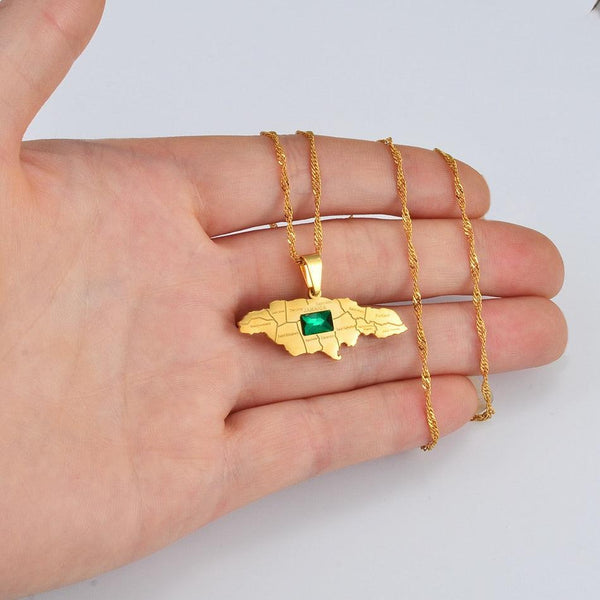 Jamaica Map Necklace