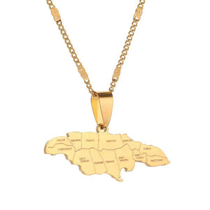 Jamaica Map Necklace