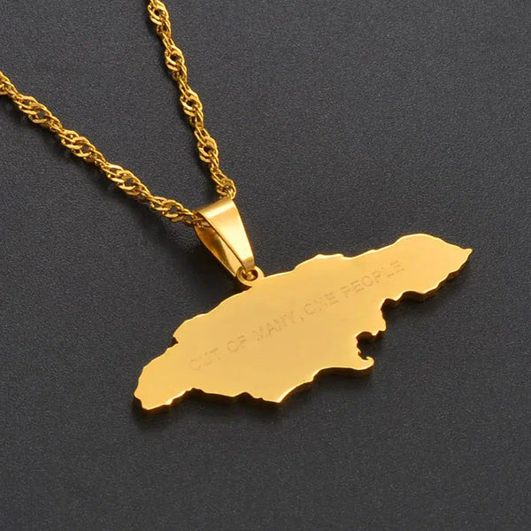 Jamaica Map Necklace