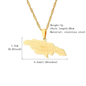 Jamaica Map Necklace