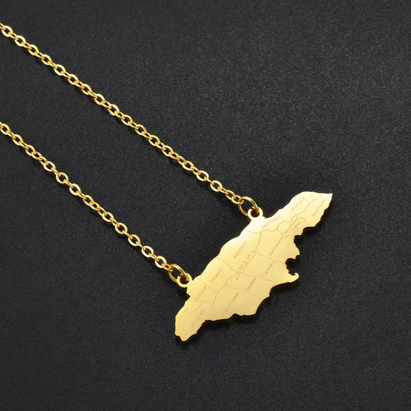 Jamaica Map Necklace