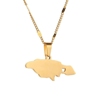 Jamaica Map Necklace