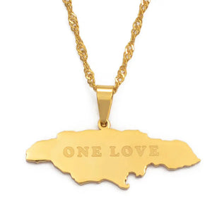 Jamaica Map Necklace