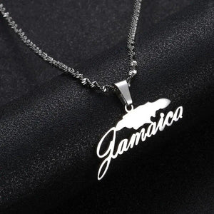 Jamaica Map Necklace
