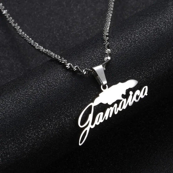 Jamaica Map Necklace