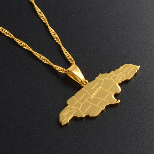 Jamaica Map Necklace