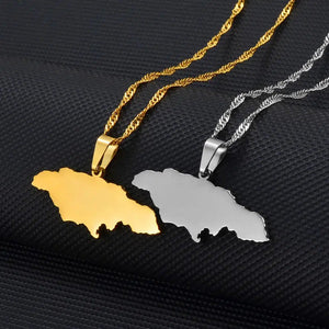 Jamaica Map Necklace