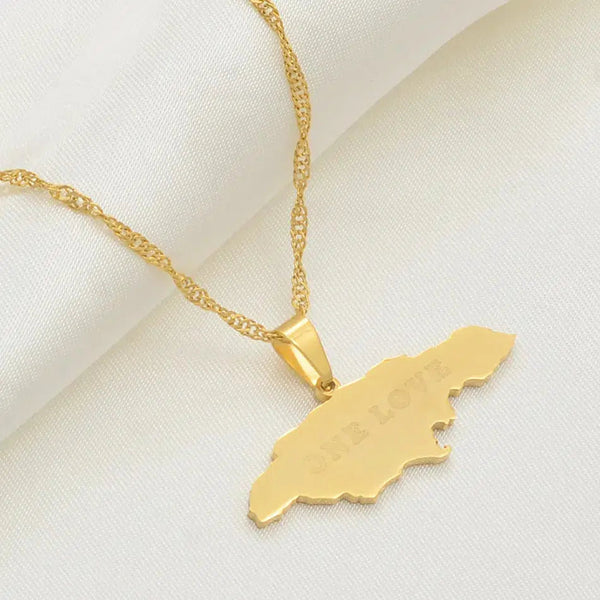 Jamaica Map Necklace