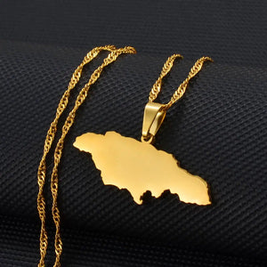 Jamaica Map Necklace