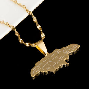 Jamaica Map Necklace