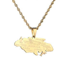 Jamaica Map Necklace