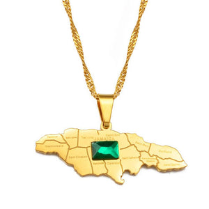 Jamaica Map Necklace