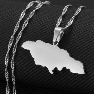 Jamaica Map Necklace