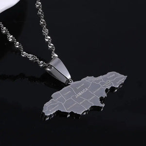 Jamaica Map Necklace