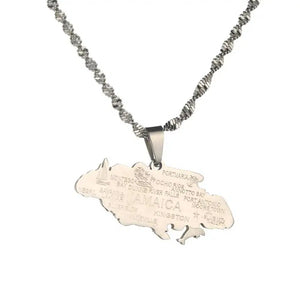 Jamaica Map Necklace