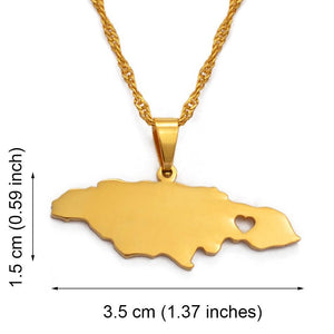 Jamaica Map Necklace